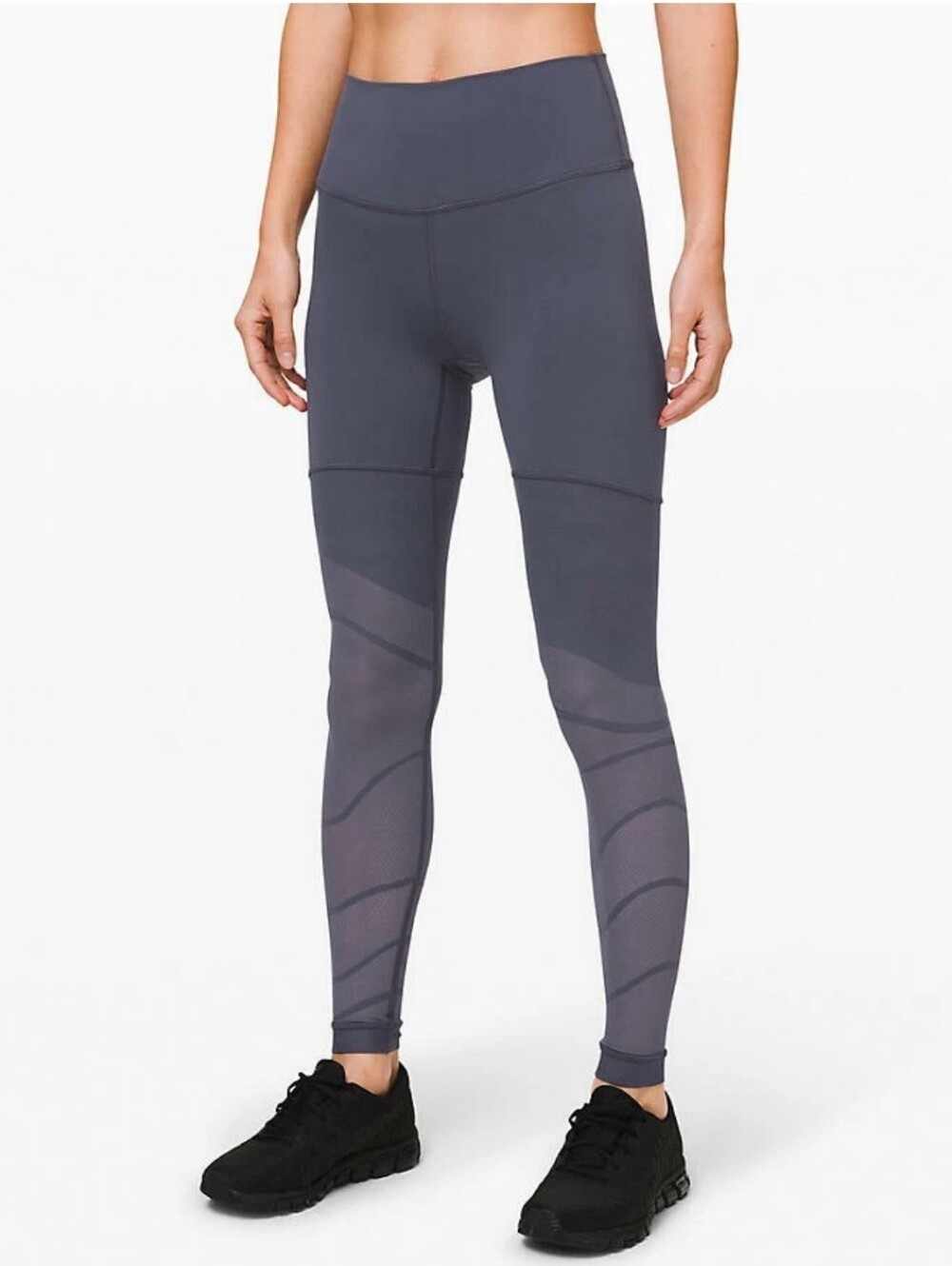 lululemon athletica Gray High-Rise Mesh Panel Leggings